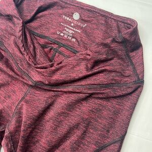 Yogalicious Marled Burgundy and Black Athletic Shorts